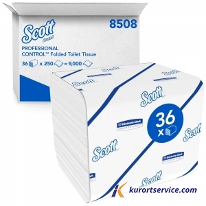 Туалетная бумага в пачках Scott, 2 слоя, 250 л, 36 пач/кор