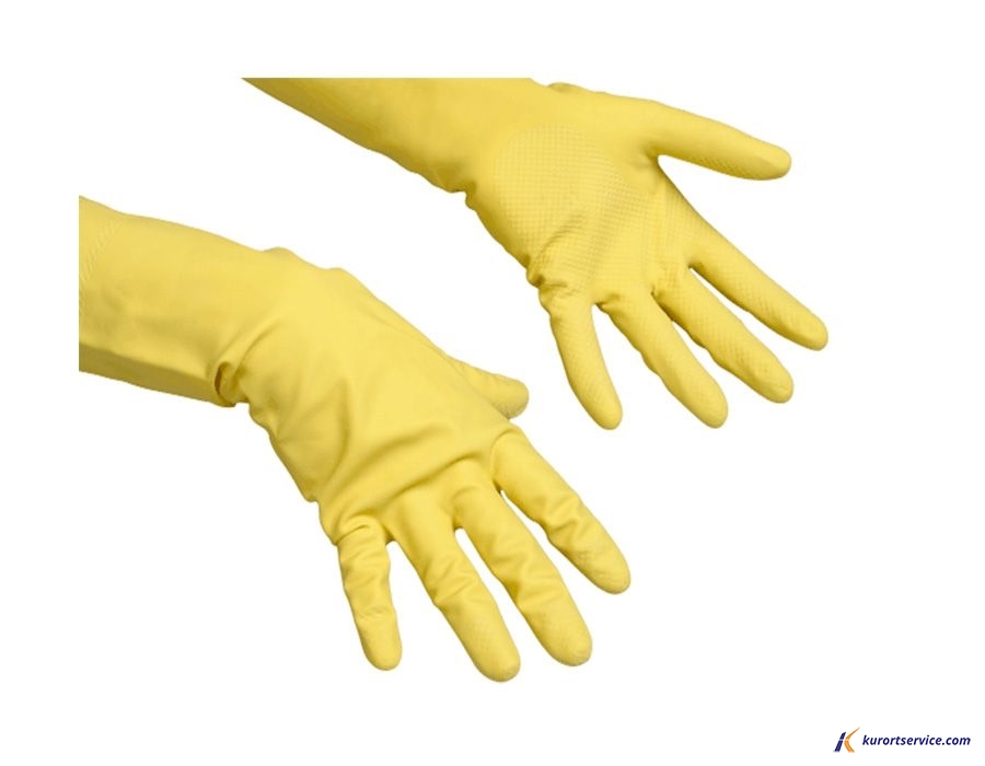 Vileda Professional Перчатки латексные многоцелевые M (желтый) 100759